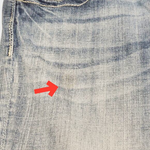 Miss Me Straight Leg Low Rise Jeans Sz 31 Rhinestone Light Wash Y2K Casual - Picture 13 of 13